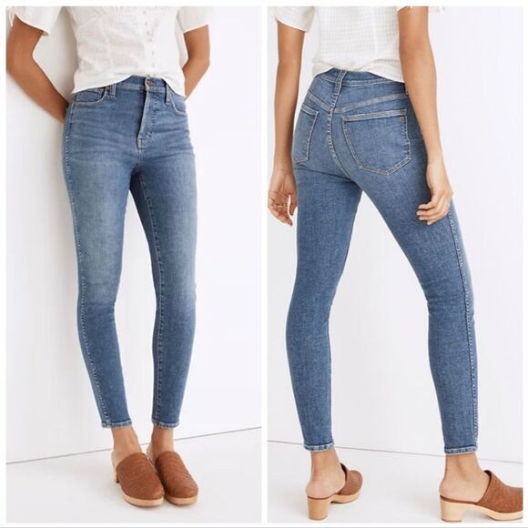Madewell Medium Wash 10" High-rise Skinny Crop Jegging Denim Jeans - Picture 1 of 6